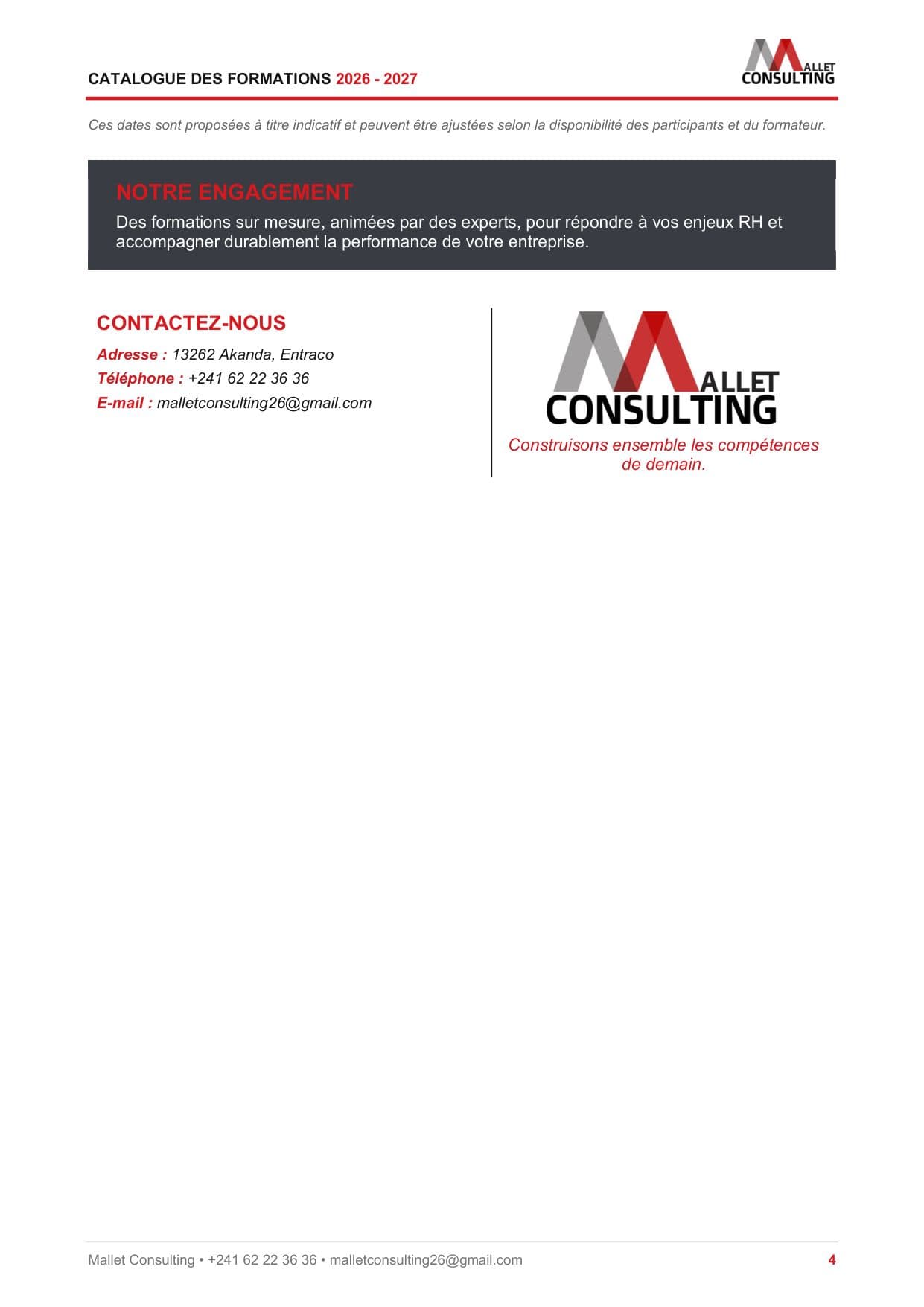 Catalogue des formations 2026-2027 de Mallet Consulting, page 4 sur 4